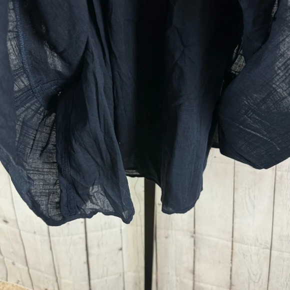 Urban Outfitters Heather Tiered Ruffle Mini Dress Navy Size Medium - Picture 10 of 10